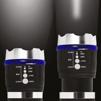 Zoomable LED beam of the BoltForce emergency flashlight in action.