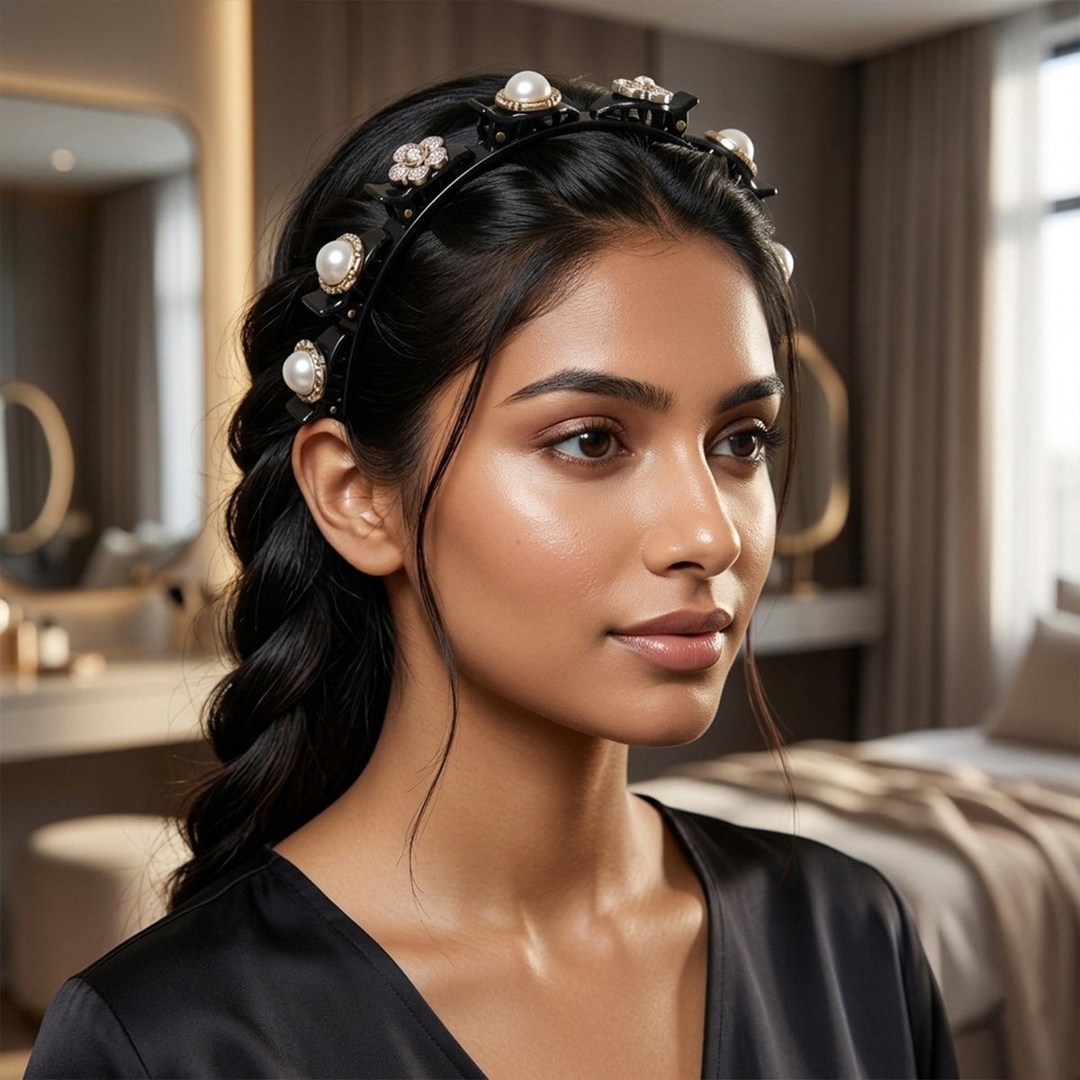 Fashionable pearl decoration hair accessory for events