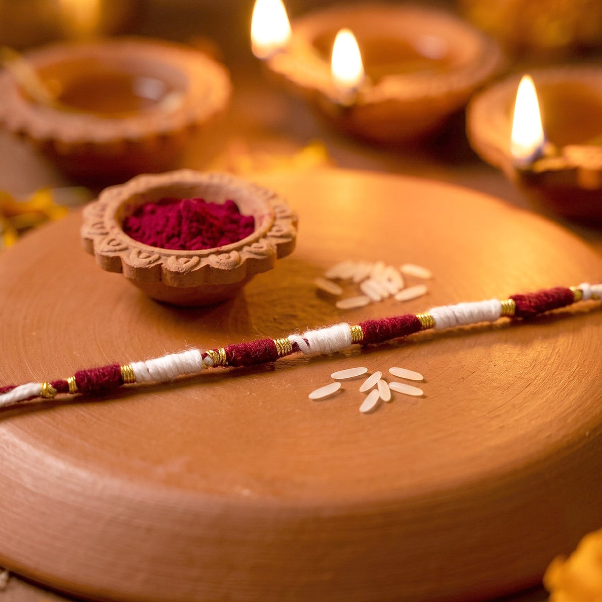 Cotton thread Rakhi designed for brothers