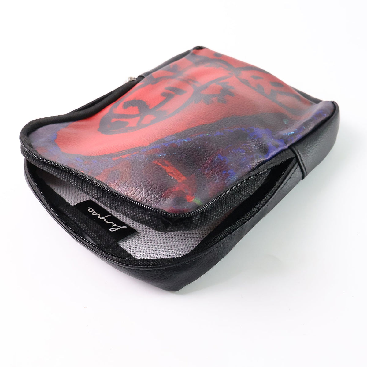 Glimmerly Period Kit Bag displayed open, revealing organized interior and stylish fabric.