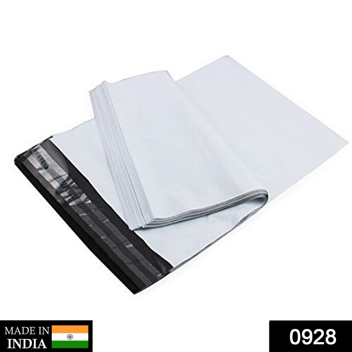 Close-up of the strong adhesive seal on a tamper-proof polybag.