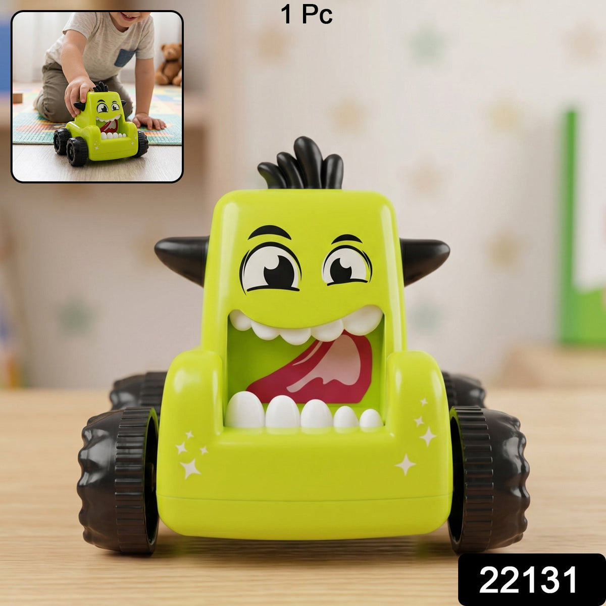 Assorted cartoon monster push back car toy packaging