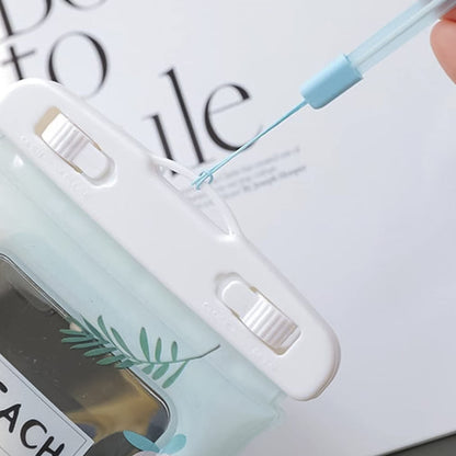 Clear front of waterproof mobile pouch allowing full touchscreen access