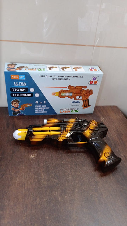 Battery operated space blaster toy with electronic shooting sounds