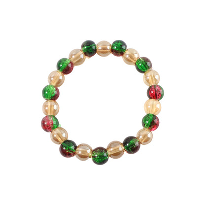 Fashionable glow of multicolor glossy bead stretch bracelet